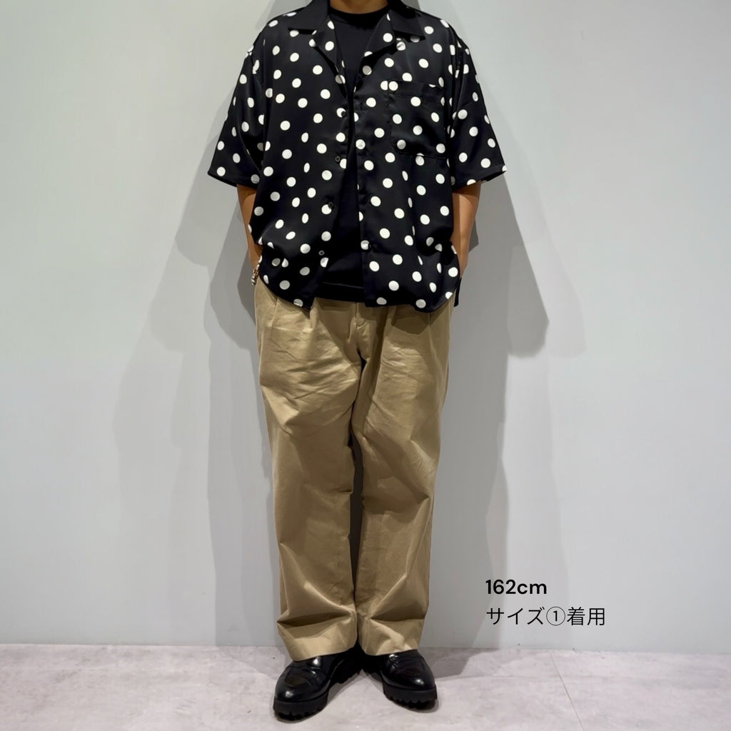 Mercury Mini Button Big Dot Black Collar Shirt - JAPAN MADE