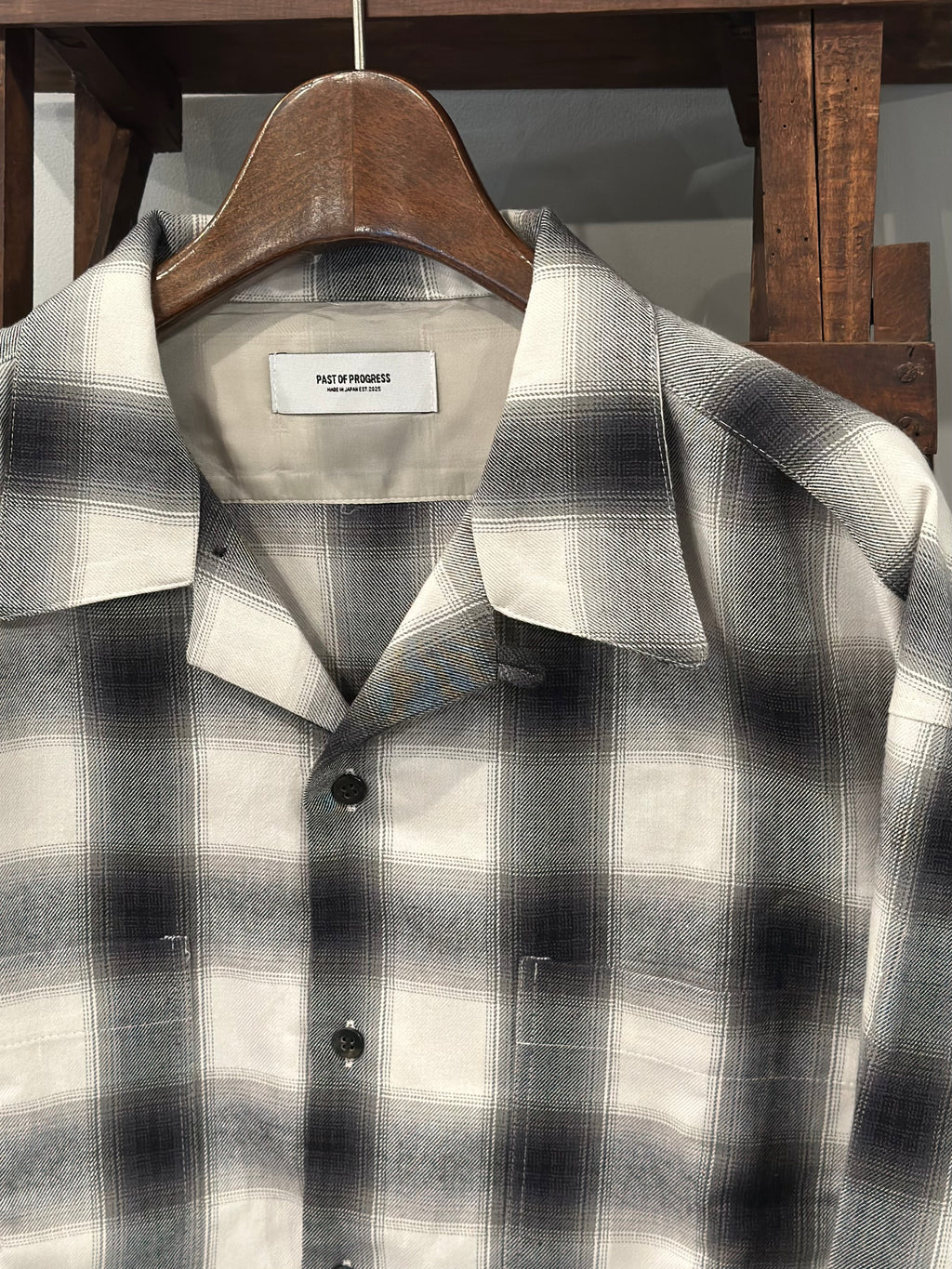 DRAPE OMBRE OPEN COLLAR SHIRT PAST-001