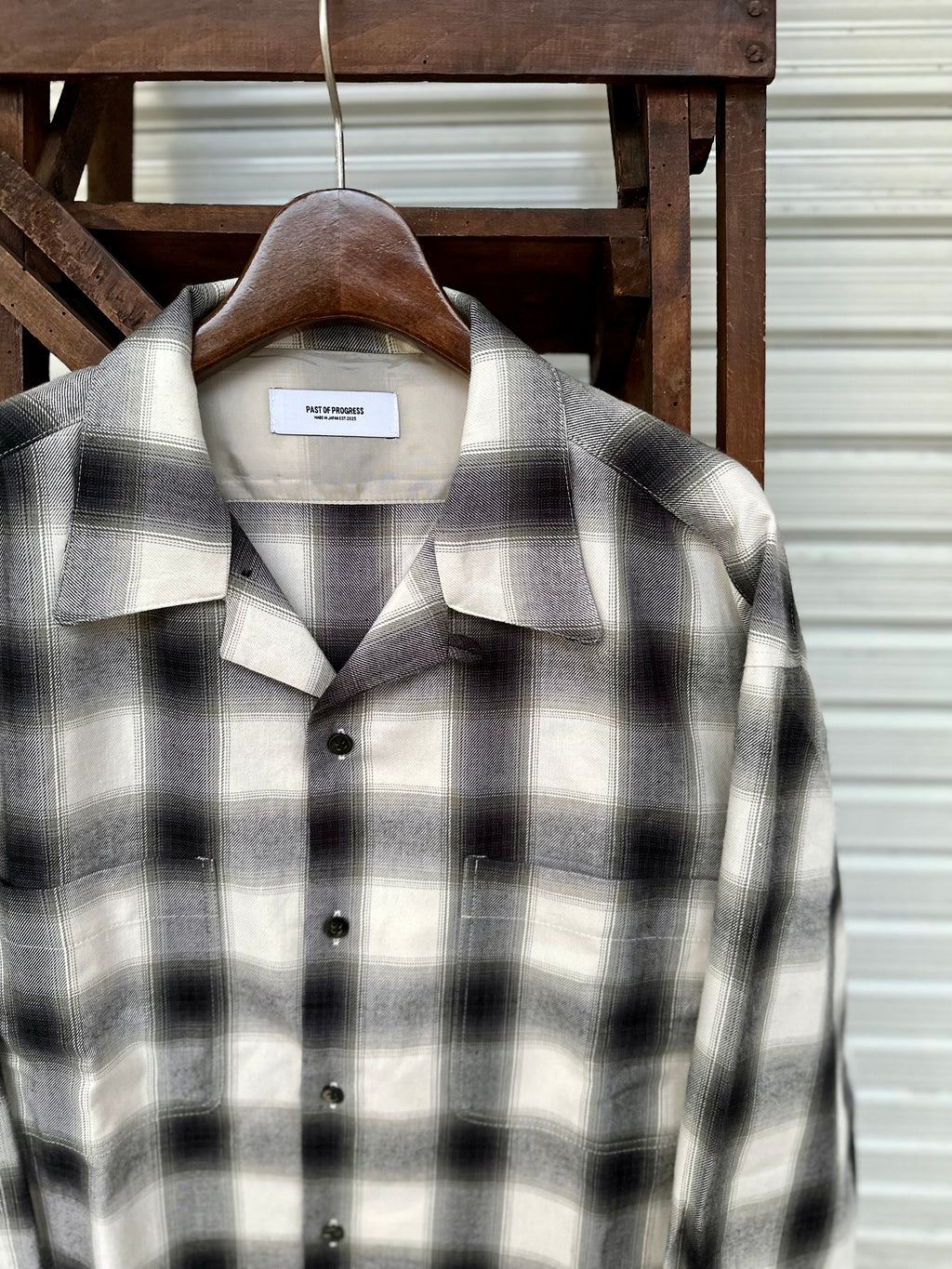 DRAPE OMBRE OPEN COLLAR SHIRT PAST-001