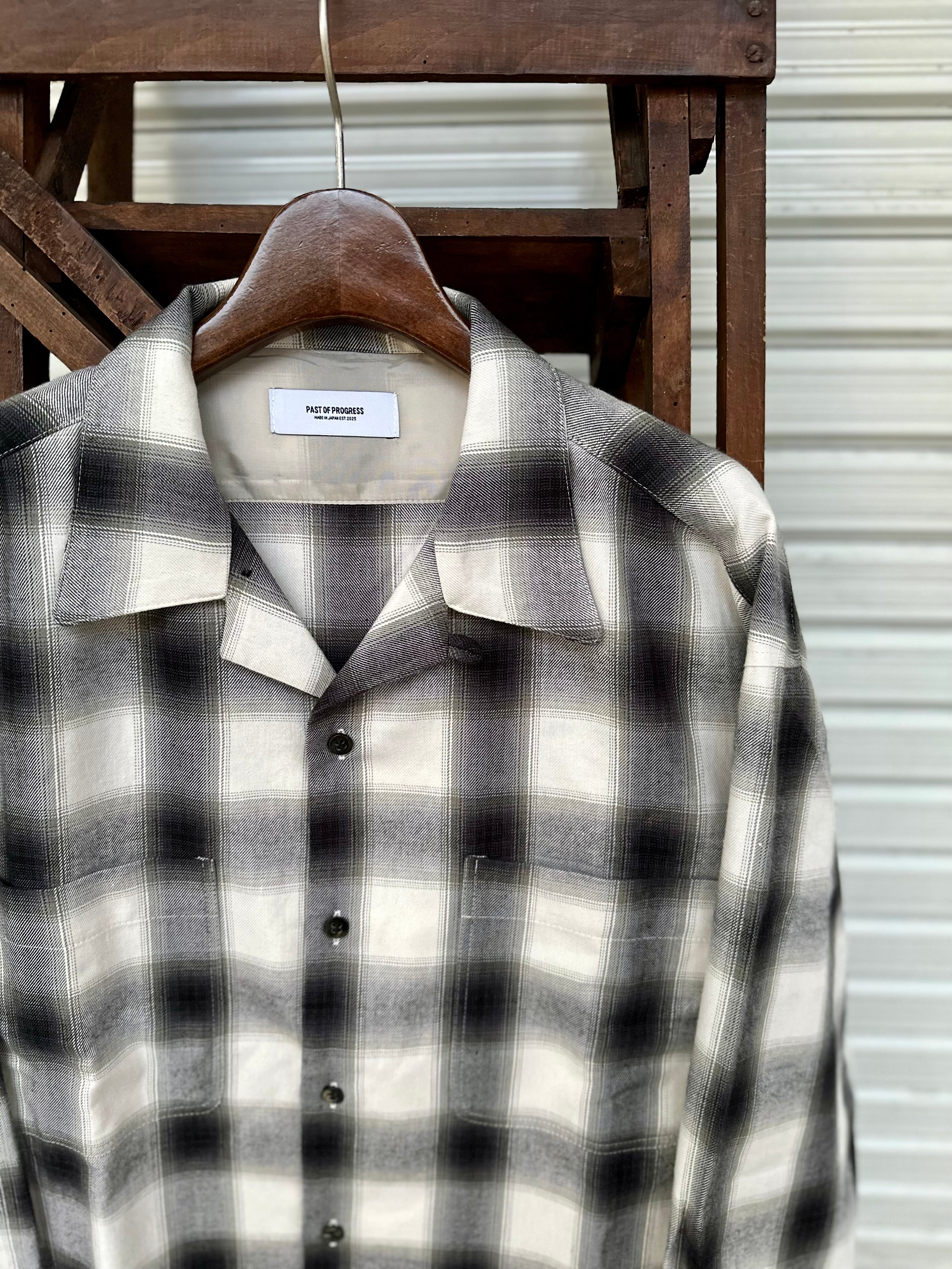 DRAPE OMBRE OPEN COLLAR SHIRT PAST-001