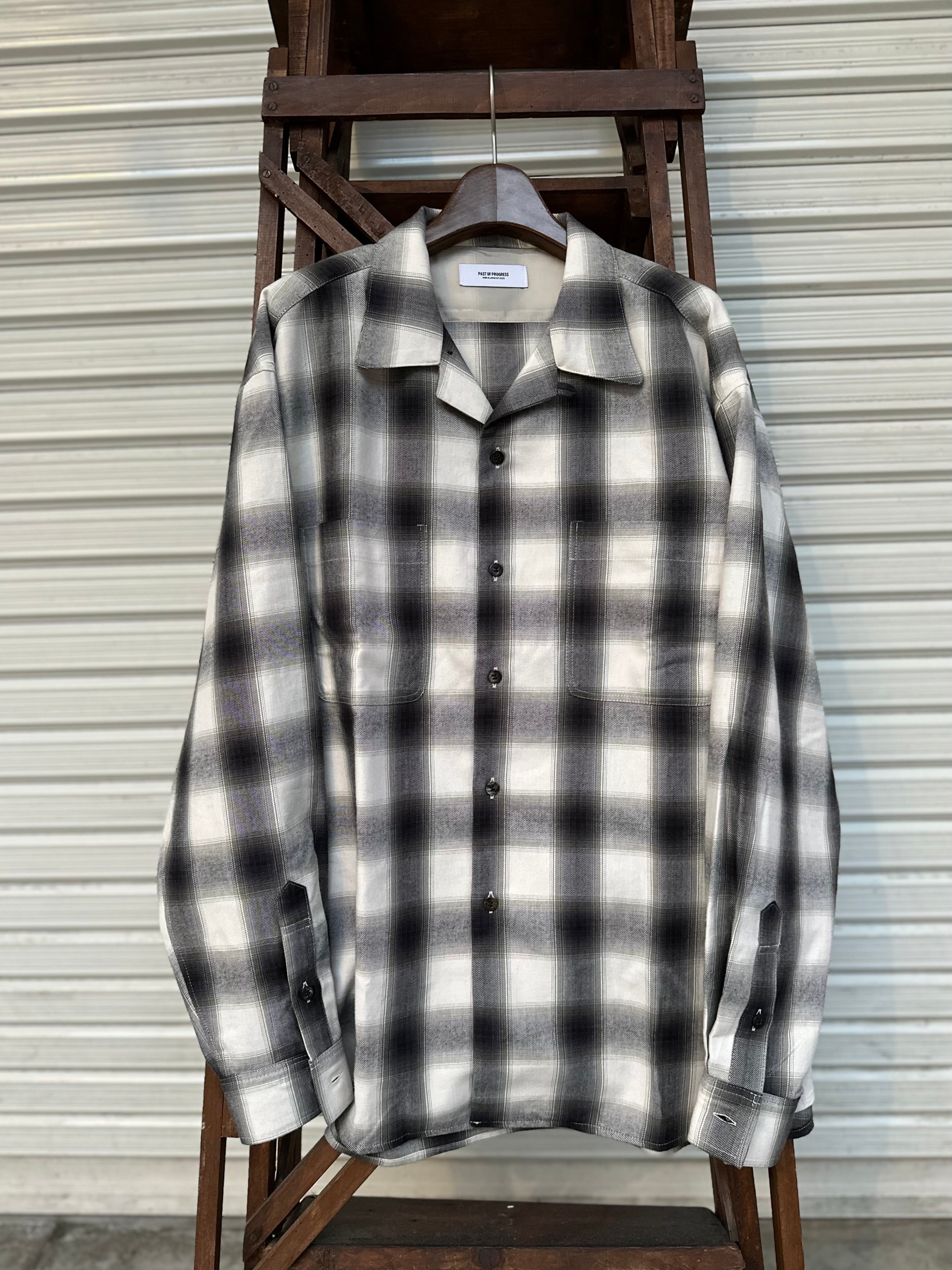 DRAPE OMBRE OPEN COLLAR SHIRT PAST-001