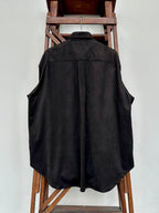 Mercury Button Italian Faux Suede Shirt Jacket PAST-005-α【BLACK】