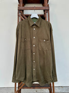 Mercury Button Italian Faux Suede Shirt Jacket PAST-005-α 【OLIVE】