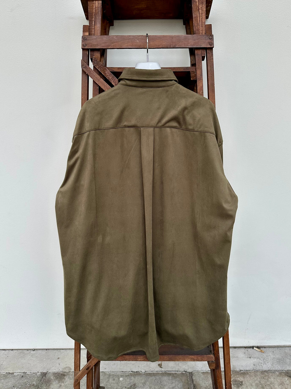 Mercury Button Italian Faux Suede Shirt Jacket PAST-005-α 【OLIVE】