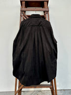 Mercury Button Italian Faux Suede Shirt Jacket PAST-005-α【BLACK】