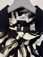 Mercury Mini Button Splash Print Black Collar Shirt - JAPAN MADE