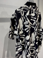 Mercury Mini Button Splash Print Black Collar Shirt - JAPAN MADE