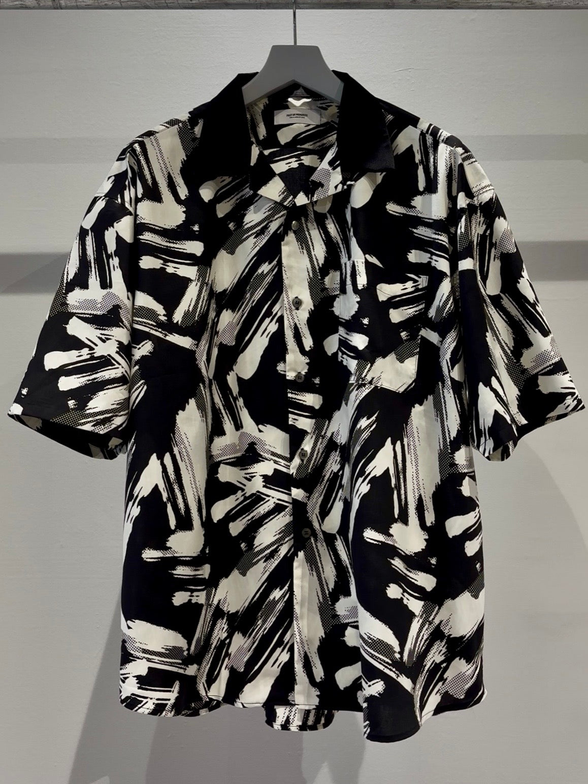 Mercury Mini Button Splash Print Black Collar Shirt - JAPAN MADE