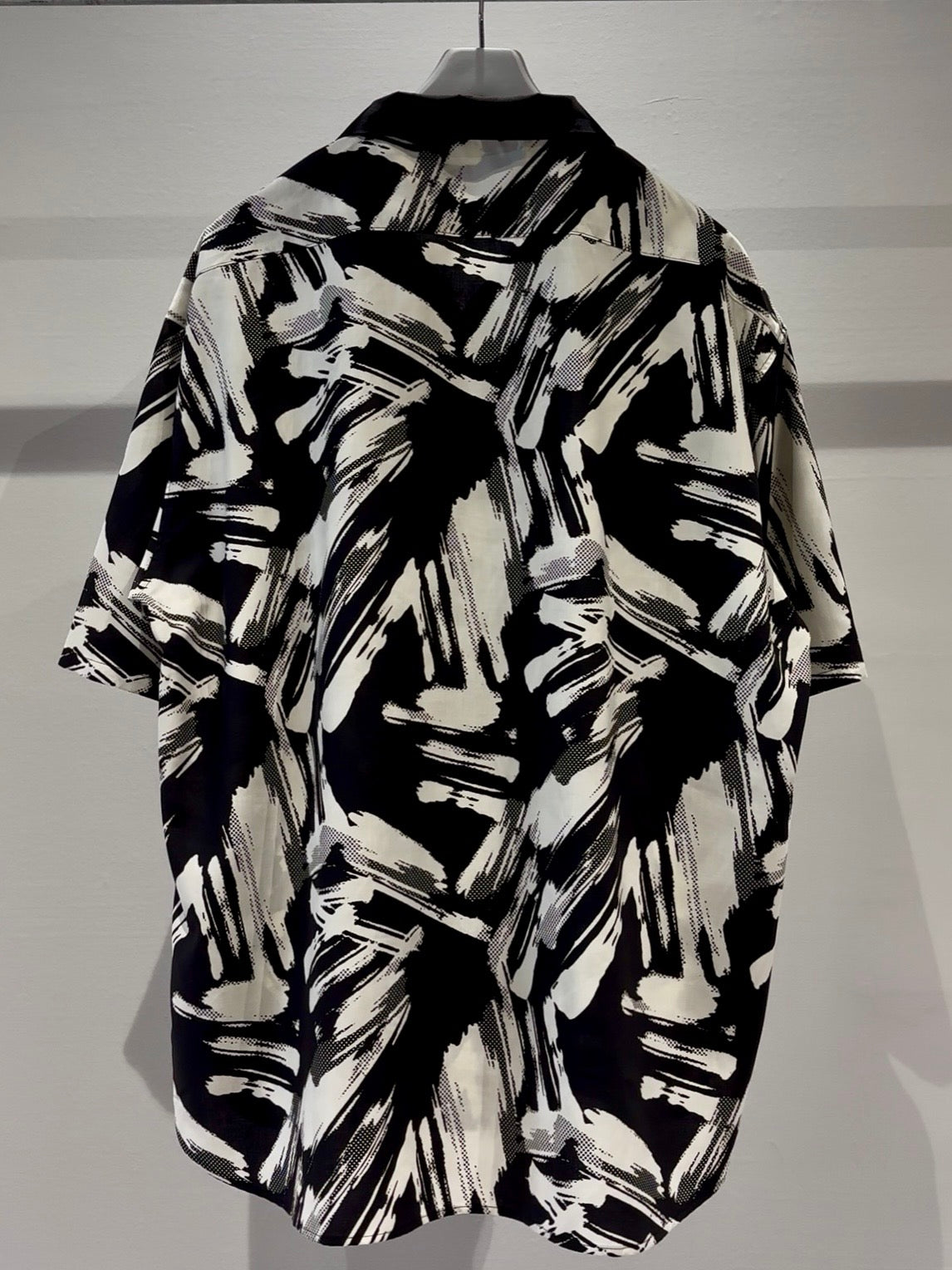 Mercury Mini Button Splash Print Black Collar Shirt - JAPAN MADE