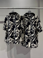 Mercury Mini Button Splash Print Black Collar Shirt - JAPAN MADE