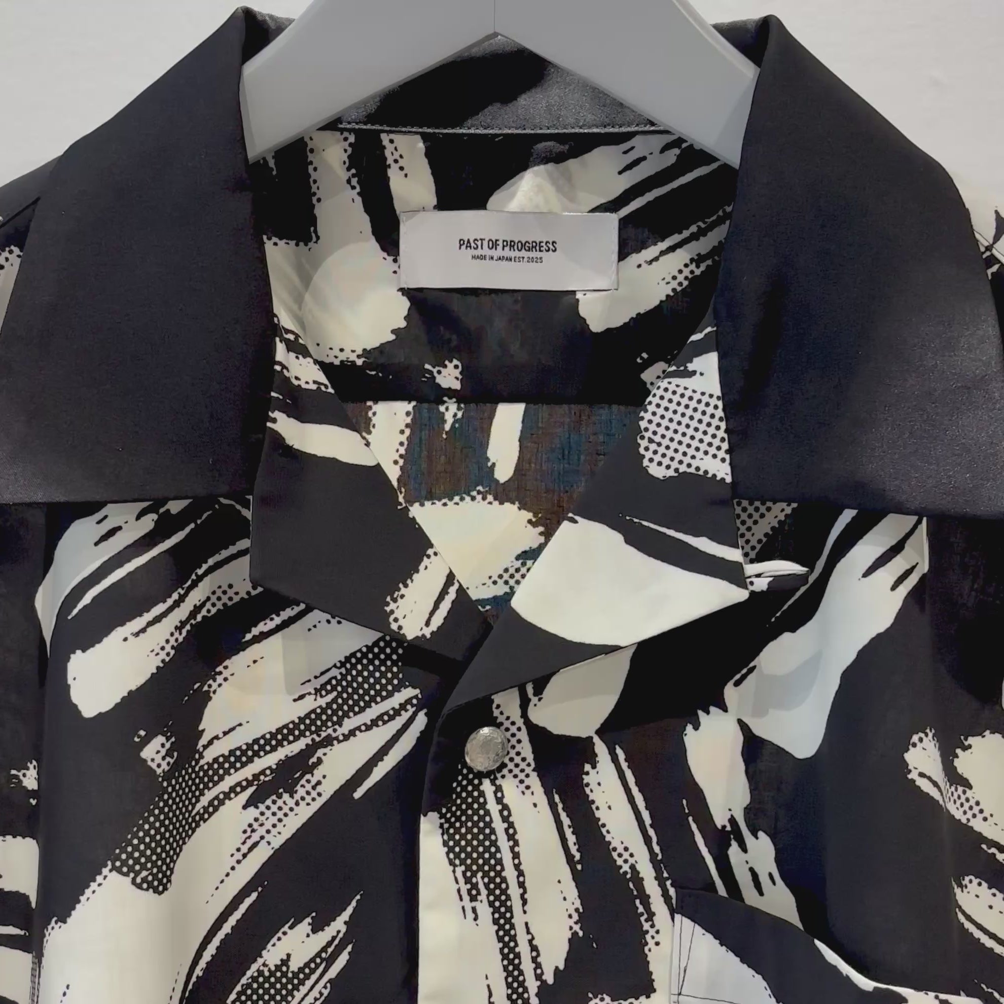 Mercury Mini Button Splash Print Black Collar Shirt - JAPAN MADE