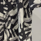 Mercury Mini Button Splash Print Black Collar Shirt - JAPAN MADE