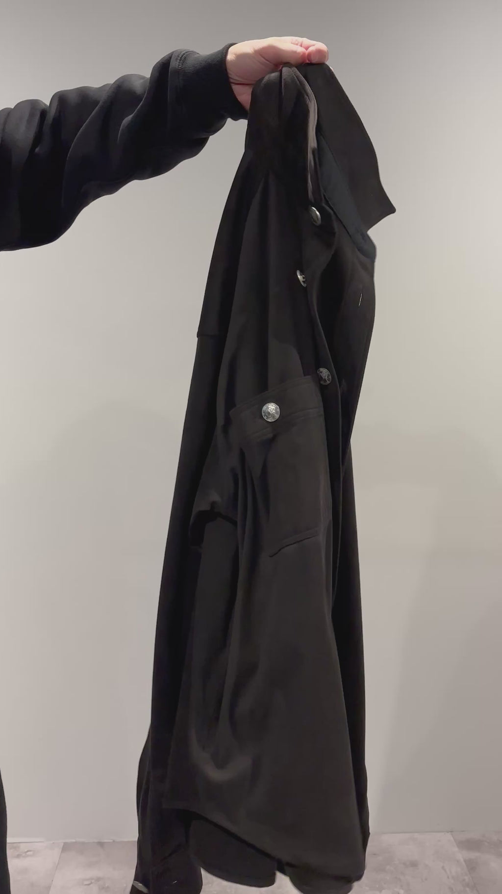Mercury Button Italian Faux Suede Shirt Jacket PAST-005-α【BLACK】