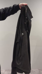 Mercury Button Italian Faux Suede Shirt Jacket PAST-005-α【BLACK】
