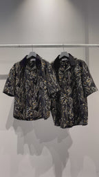 Mercury Mini Button Drip Paint Black Collar Shirt - JAPAN MADE