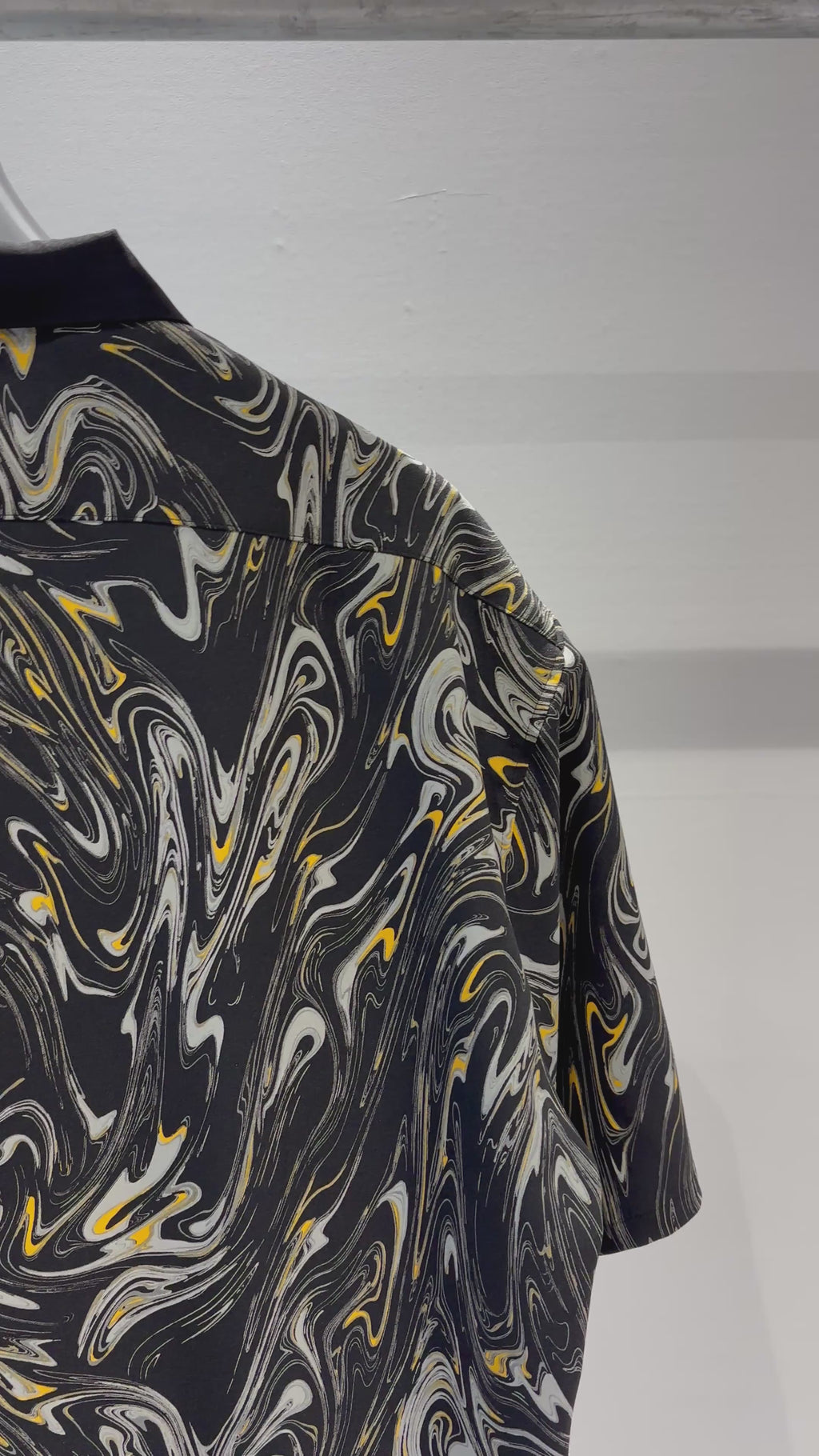 Mercury Mini Button Drip Paint Black Collar Shirt - JAPAN MADE