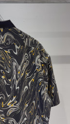 Mercury Mini Button Drip Paint Black Collar Shirt - JAPAN MADE