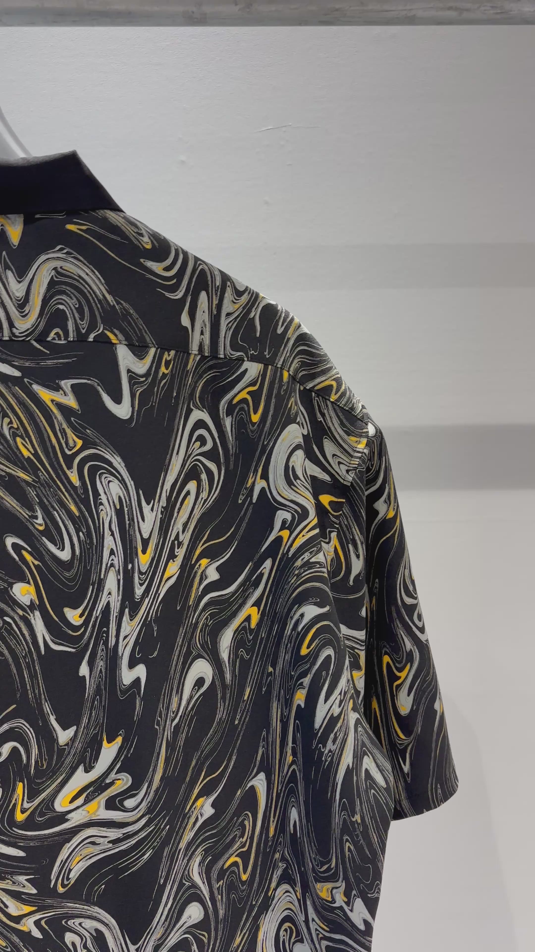 Mercury Mini Button Drip Paint Black Collar Shirt - JAPAN MADE