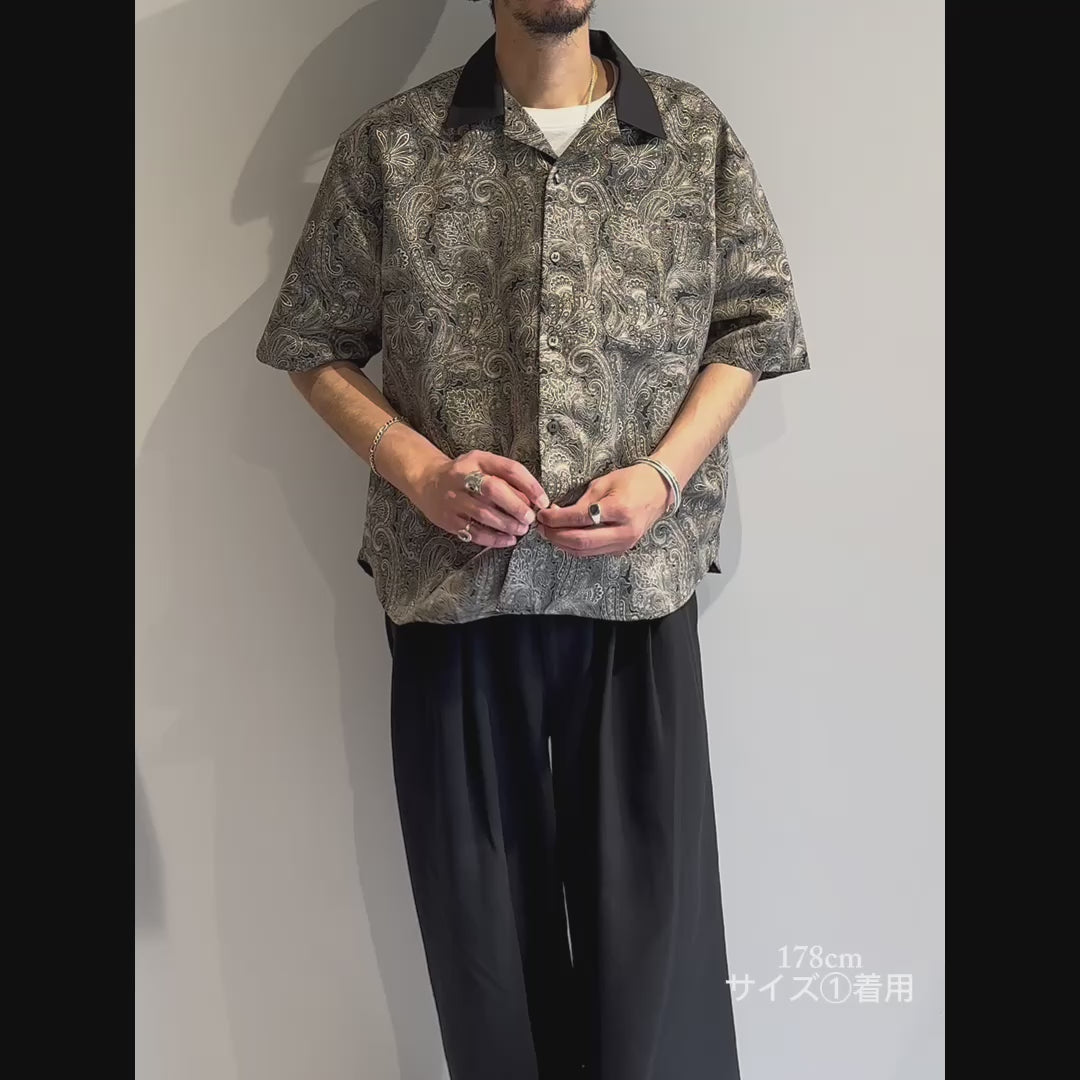 Mercury Mini Button Paisley Black Collar Shirt - JAPAN MADE