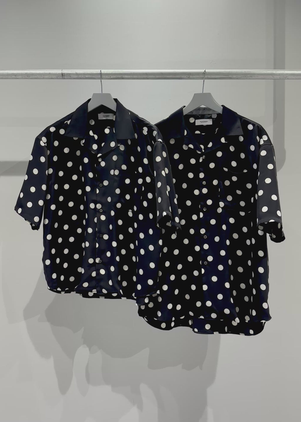 Mercury Mini Button Big Dot Black Collar Shirt - JAPAN MADE