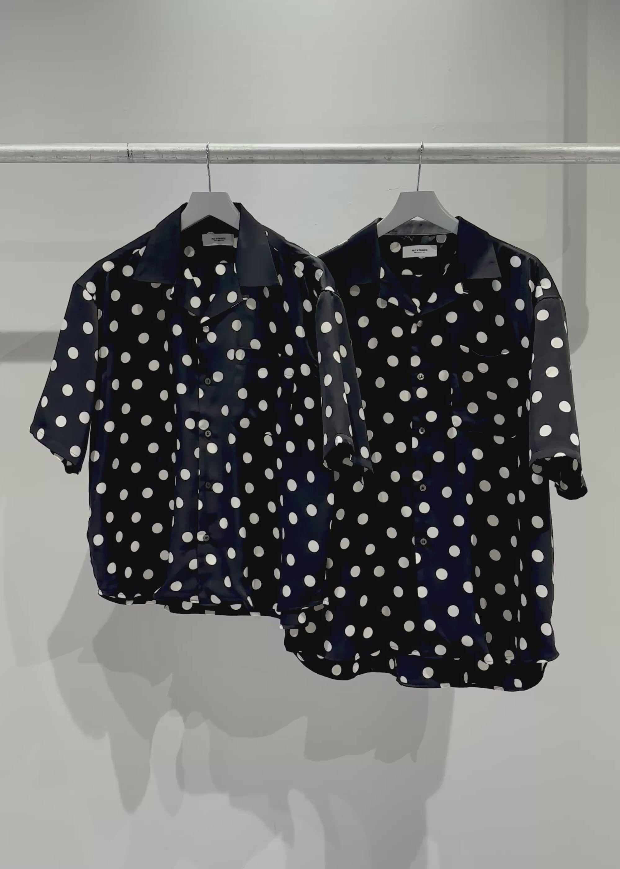 Mercury Mini Button Big Dot Black Collar Shirt - JAPAN MADE