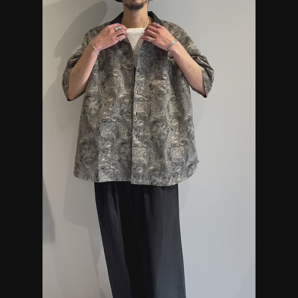 Mercury Mini Button Paisley Black Collar Shirt - JAPAN MADE