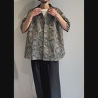Mercury Mini Button Paisley Black Collar Shirt - JAPAN MADE