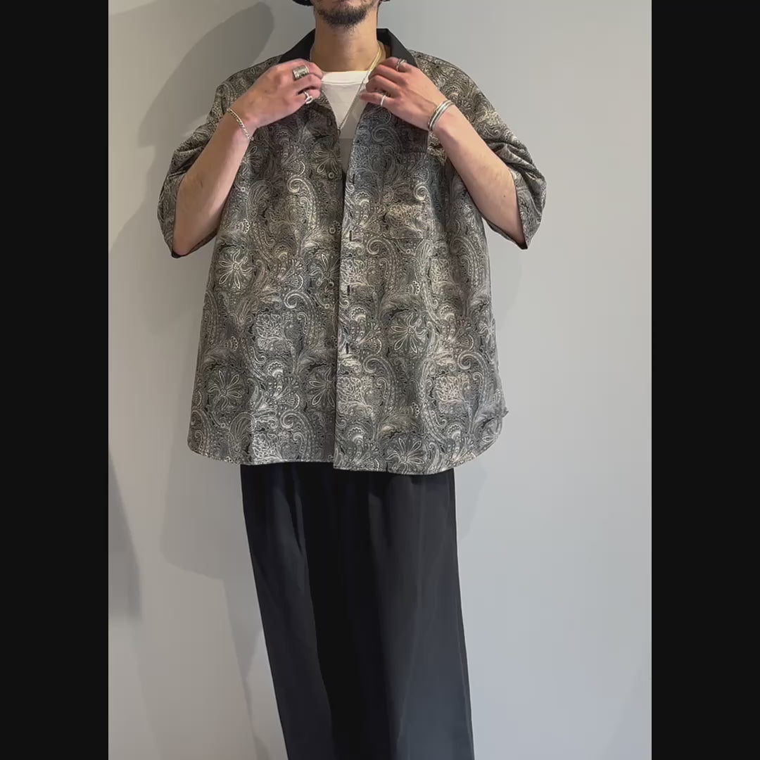 Mercury Mini Button Paisley Black Collar Shirt - JAPAN MADE