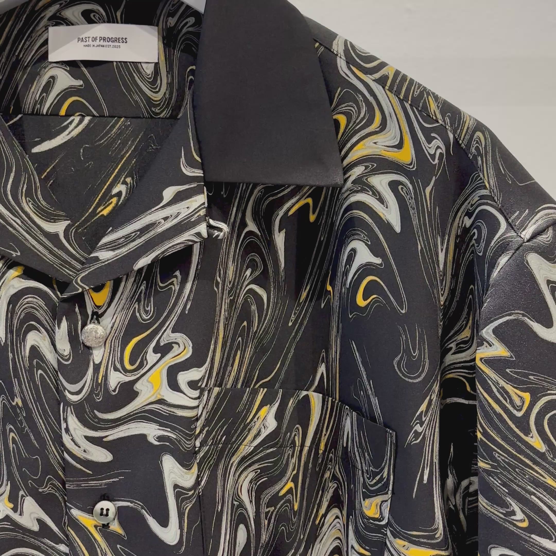 Mercury Mini Button Drip Paint Black Collar Shirt - JAPAN MADE